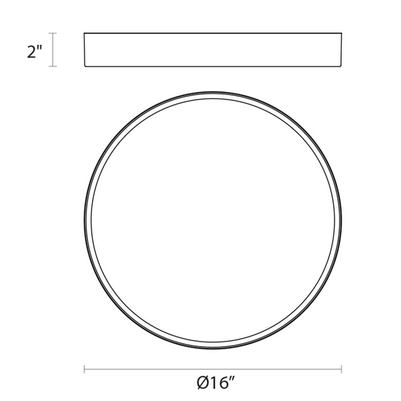 SONNEMAN Pi 16" Round LED Bright Satin Aluminum Metal and Acrylic Shade Surface Flush Mount Lighting