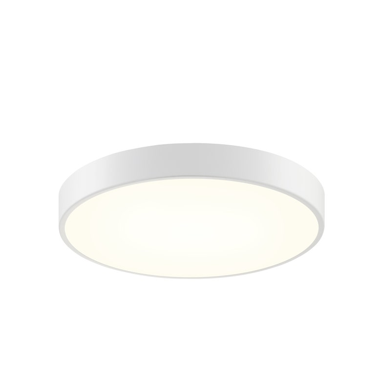 SONNEMAN Pi 16" Round LED Textured White Metal and Acrylic Shade Surface Flush Mount Lighting