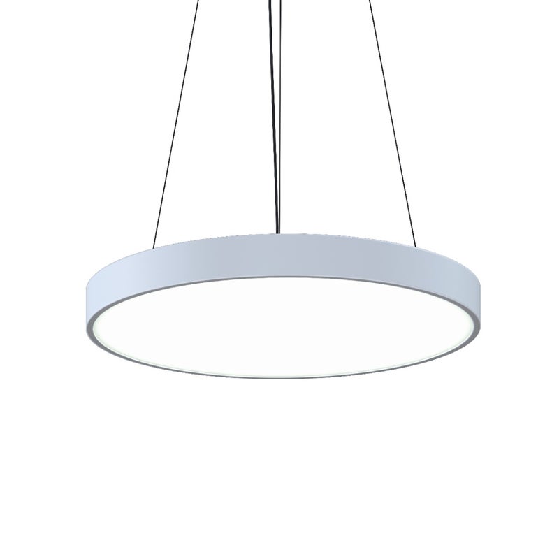 SONNEMAN Pi 24" LED 3500K Satin White Round Pendant Light With 6' Cord Length