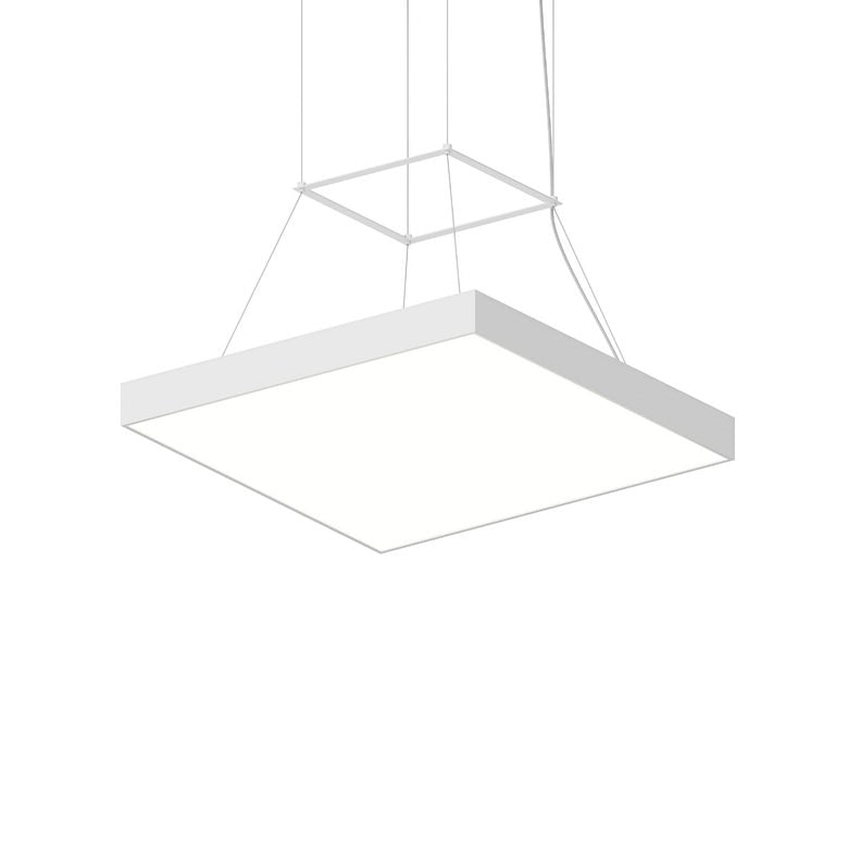 SONNEMAN Pi 24" LED 3500K Satin White Square Pendant Light With 6' Cord Length