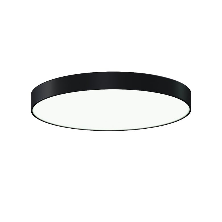 SONNEMAN Pi 24" Round LED 3500K Satin Black Metal and Acrylic Shade Surface Flush Mount Lighting