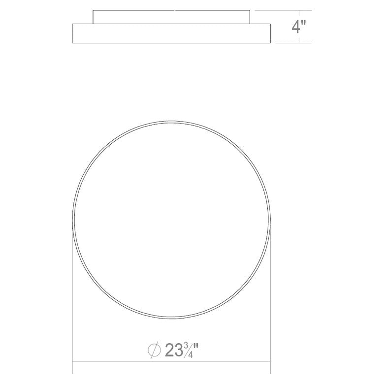 SONNEMAN Pi 24" Round LED Bright Satin Aluminum Metal and Acrylic Shade Surface Flush Mount Lighting