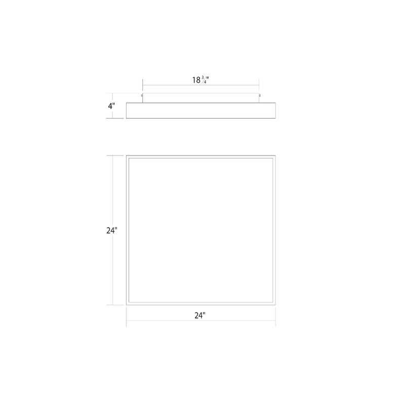 SONNEMAN Pi 24" Square LED 3500K Satin White Metal and Acrylic Shade Surface Flush Mount Lighting