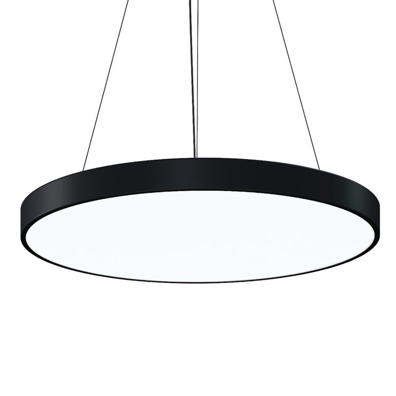 SONNEMAN Pi 30" LED 3500K Satin Black Round Pendant Light With 6' Cord Length