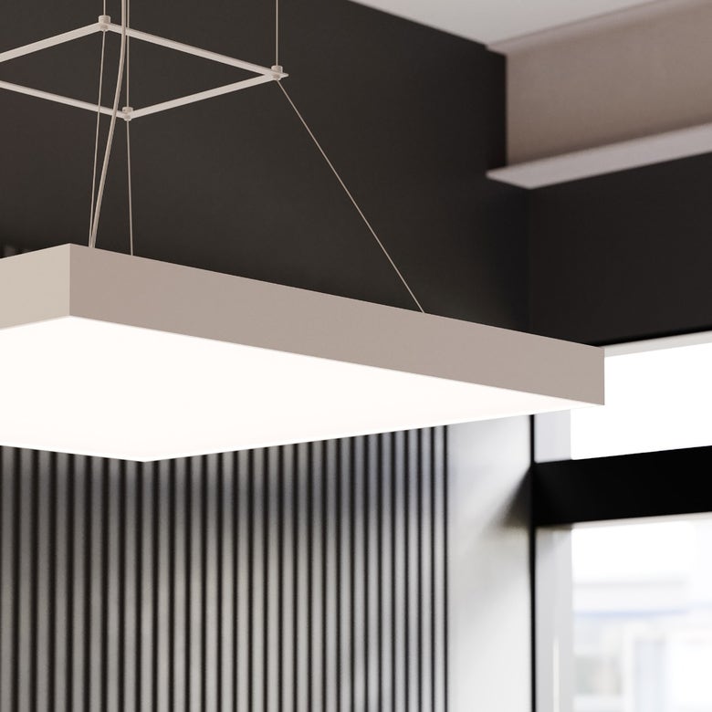 SONNEMAN Pi 30" LED 3500K Satin White Square Pendant Light With 6' Cord Length