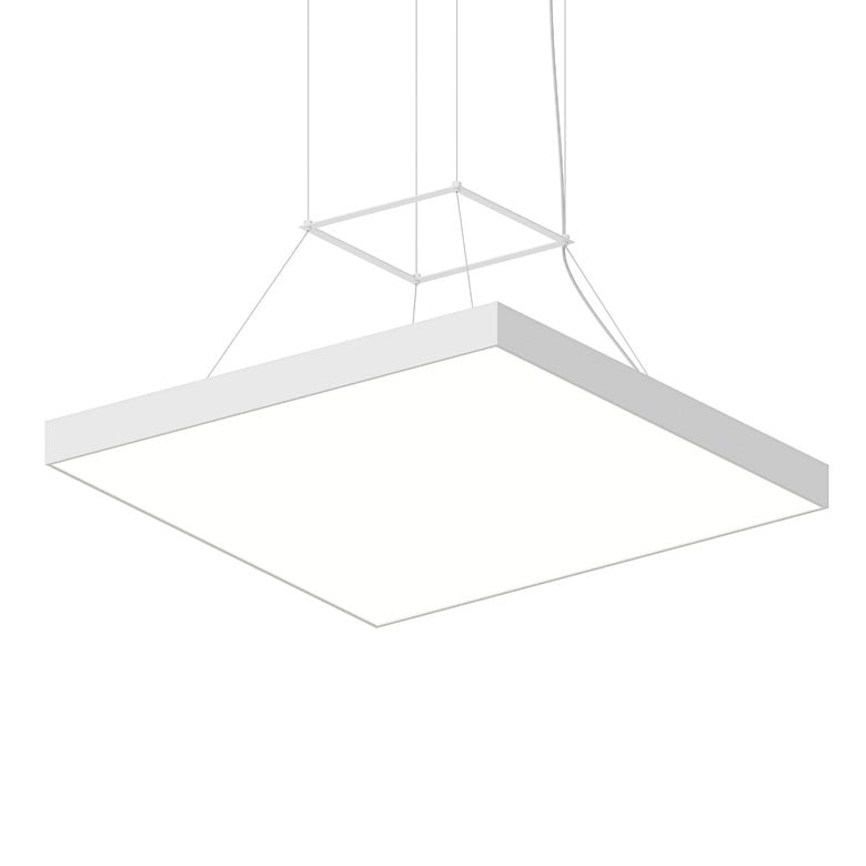 SONNEMAN Pi 30" LED 3500K Satin White Square Pendant Light With 6' Cord Length