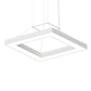 SONNEMAN Pi 30" LED 3500K Satin White Square Ring Pendant Light With 6' Cord Length