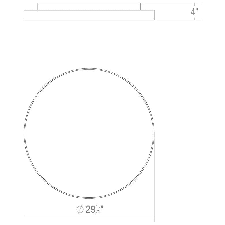 SONNEMAN Pi 30" Round LED 3500K Bright Satin Aluminum Metal and Acrylic Shade Surface Flush Mount Lighting