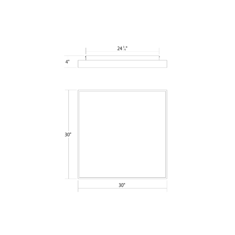 SONNEMAN Pi 30" Square LED 3500K Satin White Metal and Acrylic Shade Surface Flush Mount Lighting