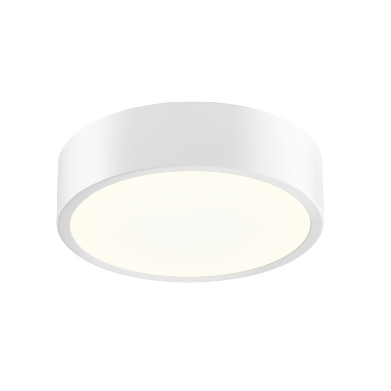 SONNEMAN Pi 8" Round LED Textured White Metal and Acrylic Shade Surface Flush Mount Lighting