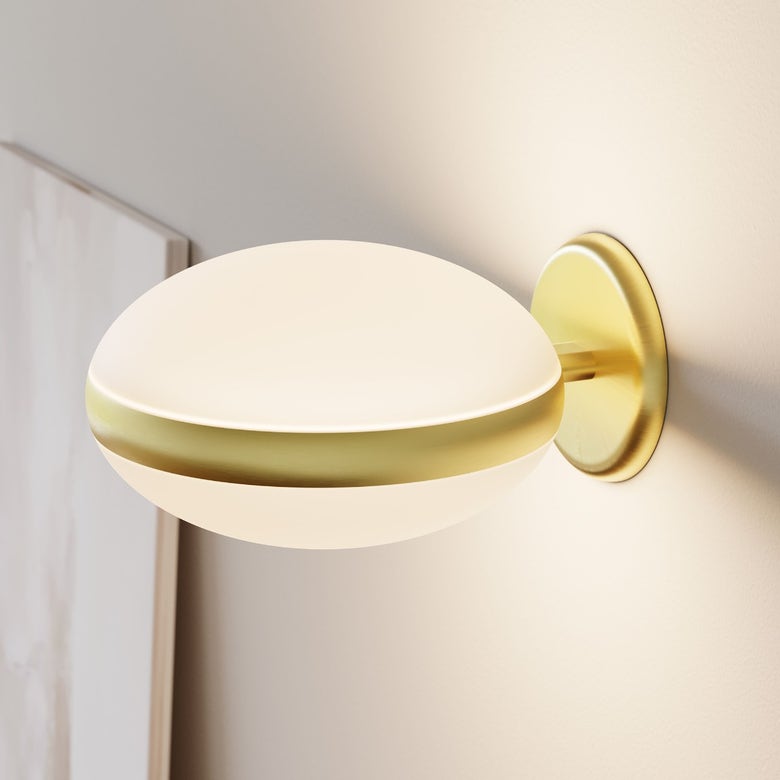 SONNEMAN Pillows 2-Light LED Brass White Optical Acrylic Shade Wall Sconce