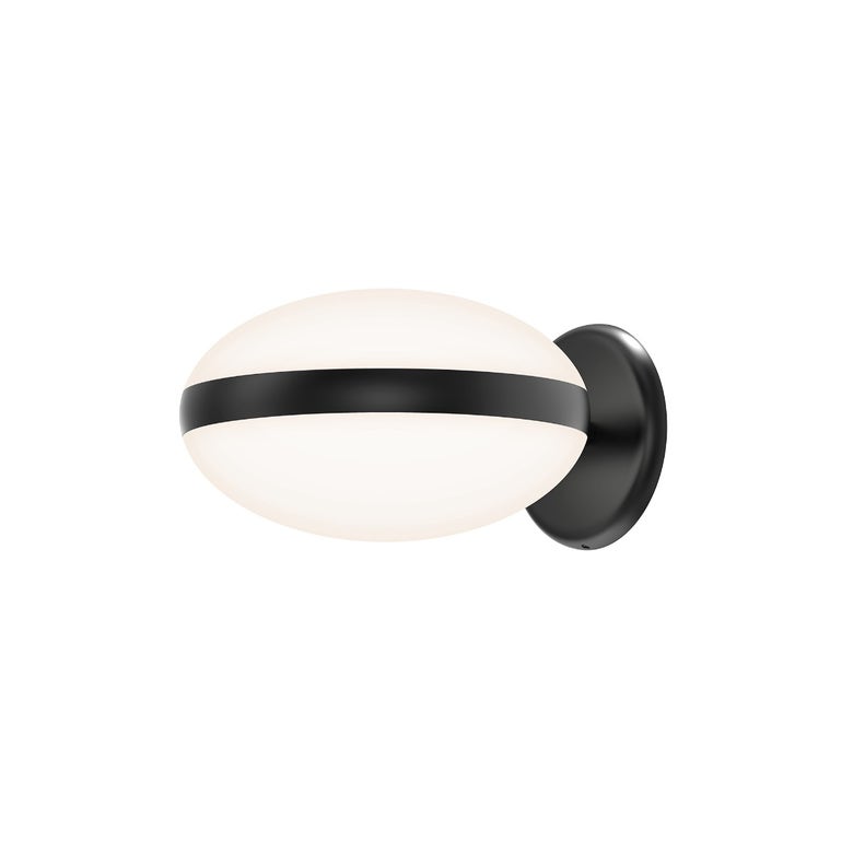 SONNEMAN Pillows 2-Light LED Satin Black White Optical Acrylic Shade Wall Sconce