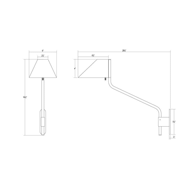 SONNEMAN Pitch 1-Light LED Long Brass Metal Shade Wall Lamp