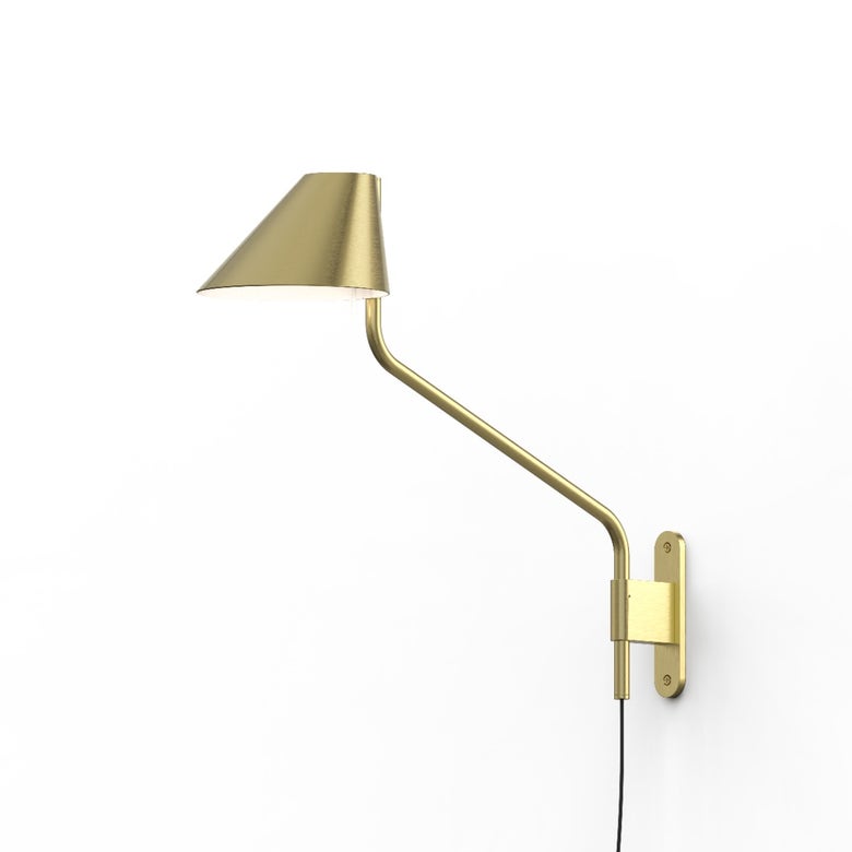 SONNEMAN Pitch 1-Light LED Long Brass Metal Shade Wall Lamp