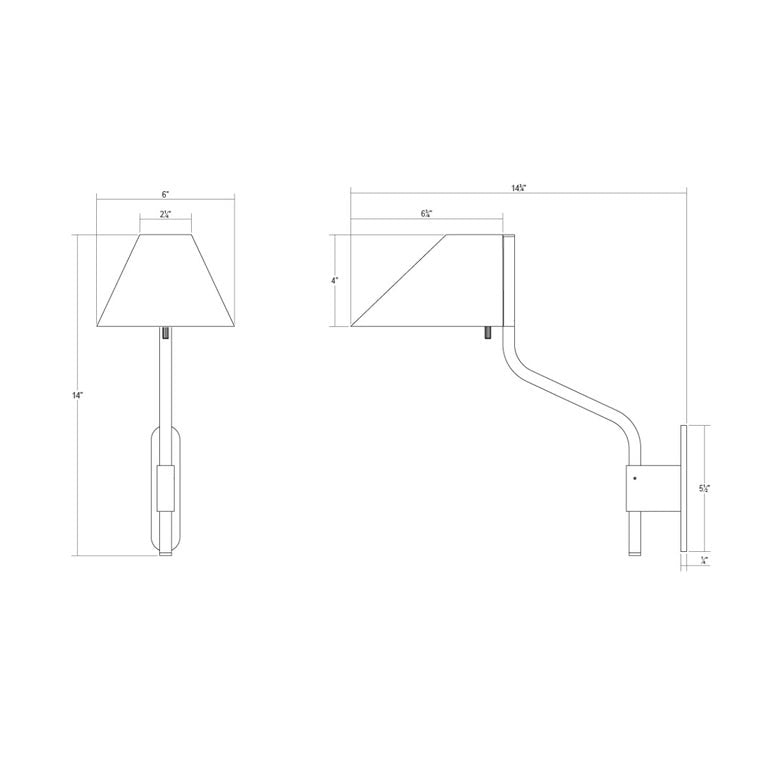 SONNEMAN Pitch 1-Light LED Standard Brass Metal Shade Wall Lamp