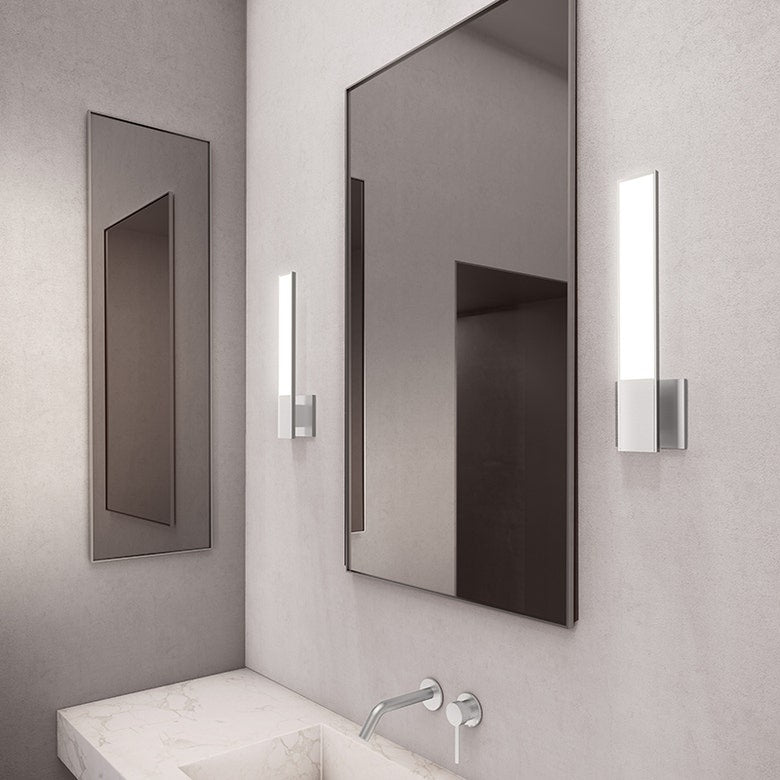 SONNEMAN Planes 1-Light LED Bright Satin Aluminum Flat Panel Wall Sconce