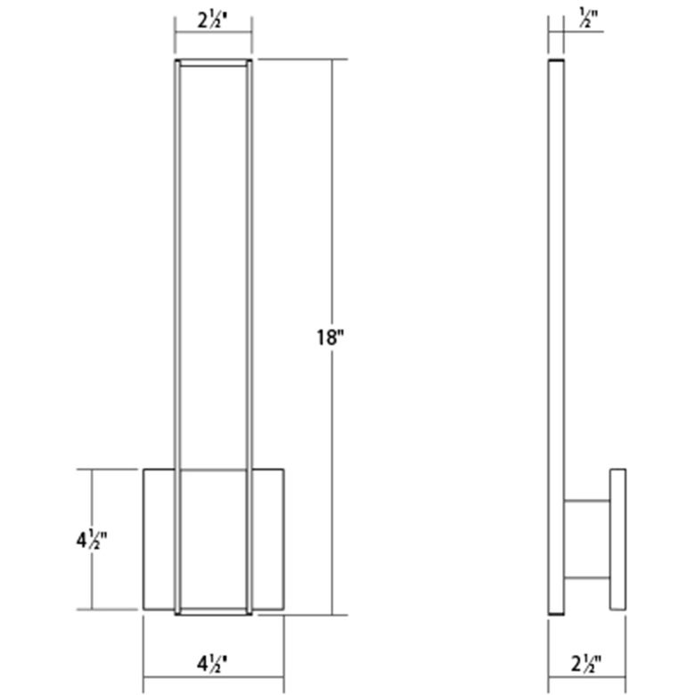SONNEMAN Planes 1-Light LED Satin Black Aluminum With Flat Panel Wall Sconce