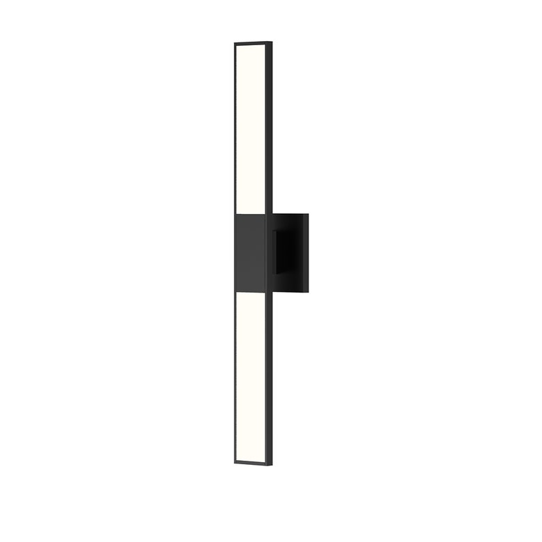 SONNEMAN Planes 24" 2-Light LED Satin Black Flat Panel Shade Double Sconce Lighting