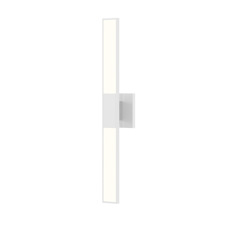 SONNEMAN Planes 24" 2-Light LED Satin White Flat Panel Shade Double Sconce Lighting