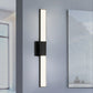 SONNEMAN Planes 32" 2-Light LED Satin Black Flat Panel Shade Double Sconce Lighting