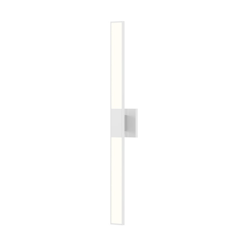 SONNEMAN Planes 32" 2-Light LED Satin White Flat Panel Shade Double Sconce Lighting