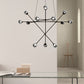 SONNEMAN Proton Alpha 12-Light LED Polished Black Nickel Smoked Glass Shade Chandelier