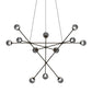 SONNEMAN Proton Alpha 12-Light LED Polished Black Nickel Smoked Glass Shade Chandelier