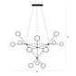 SONNEMAN Proton Alpha 12-Light LED Polished Black Nickel White Crushed Glass Shade Chandelier