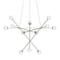SONNEMAN Proton Alpha 12-Light LED Satin Nickel White Crushed Glass Shade Chandelier