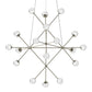 SONNEMAN Proton Beta 18-Light Satin Nickel White Crushed Glass Chandelier