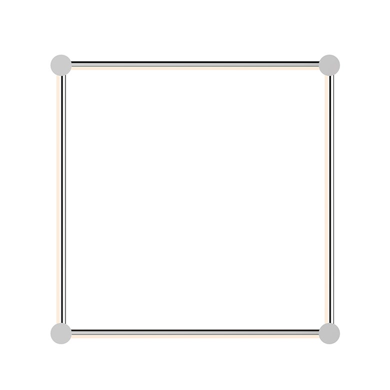 SONNEMAN Purolinear 360 24" 4-Light LED Polished Chrome Square Shape Optical Acrylic Shade Wall Bar Lighting
