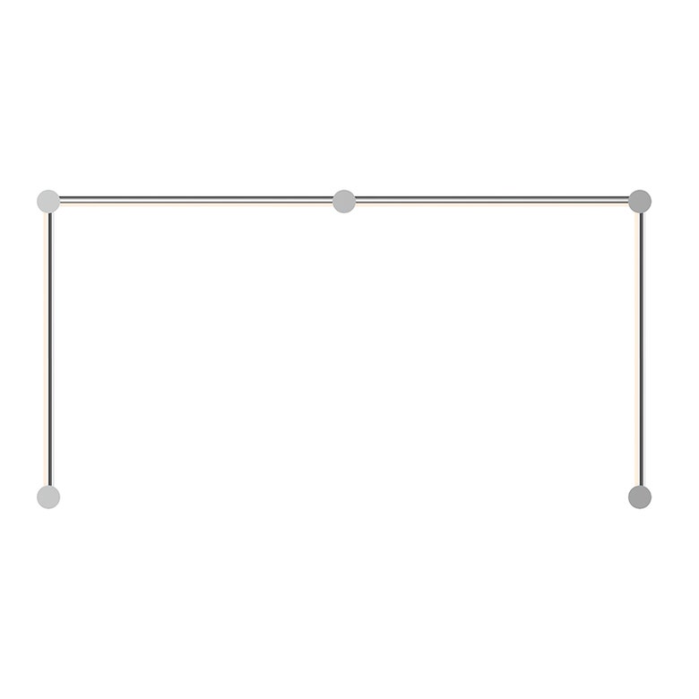 SONNEMAN Purolinear 360 24" 4-Light LED Satin Chrome Double N Shape Optical Acrylic Shade Wall Bar Lighting