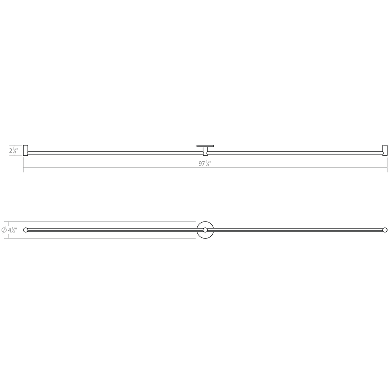 SONNEMAN Purolinear 360 48" 2-Light LED Polished Chrome Double Linear Shape Optical Acrylic Shade Wall Bar Lighting