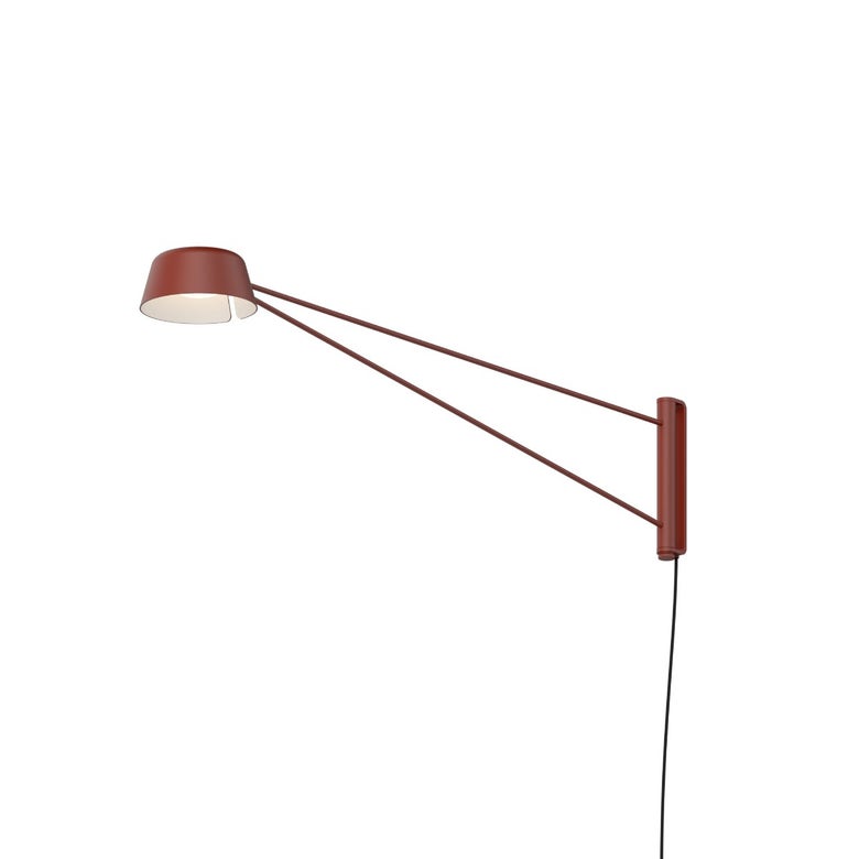 SONNEMAN Ray 1-Light LED Long Oxide Red Aluminum Shade Wall Lamp