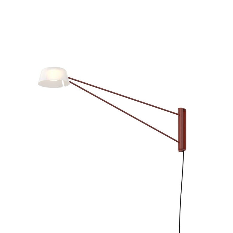 SONNEMAN Ray 1-Light LED Long Oxide Red Opal White Acrylic Shade Wall Lamp