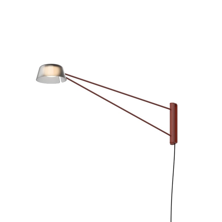 SONNEMAN Ray 1-Light LED Long Oxide Red Smoked Etched Acrylic Shade Wall Lamp