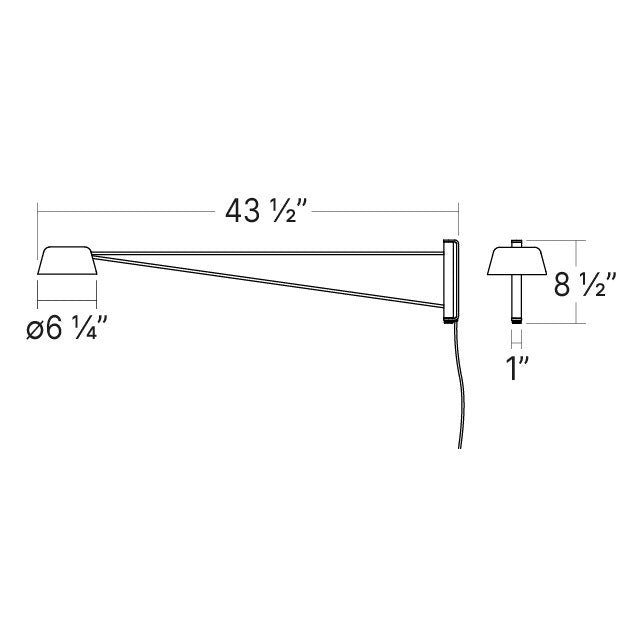 SONNEMAN Ray 1-Light LED Long Satin Black Aluminum Shade Wall Lamp