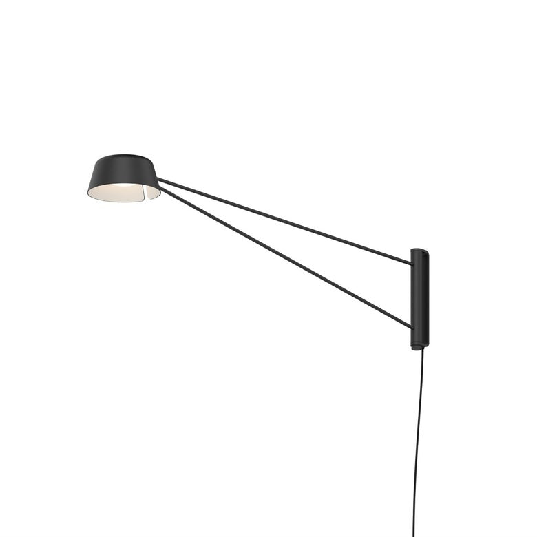 SONNEMAN Ray 1-Light LED Long Satin Black Aluminum Shade Wall Lamp