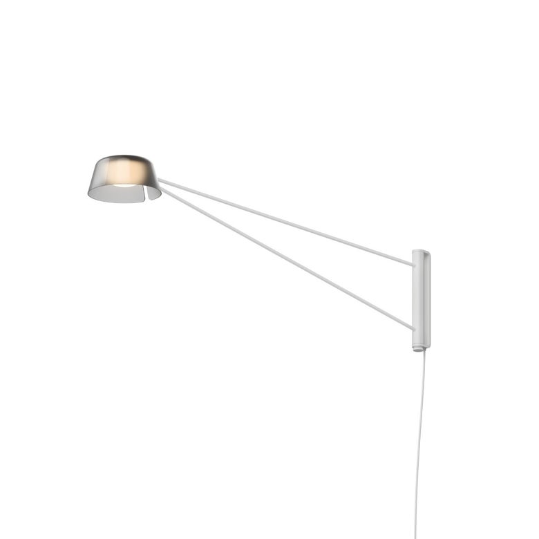 SONNEMAN Ray 1-Light LED Long Warm Gray Smoked Etched Acrylic Shade Wall Lamp