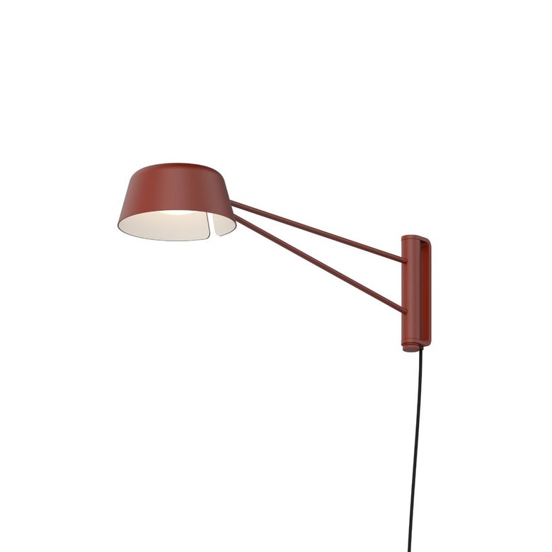 SONNEMAN Ray 1-Light LED Short Oxide Red Aluminum Shade Wall Lamp