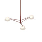 SONNEMAN Ray 3-Light Oxide Red Round Chandelier With Opal White Acrylic Shade