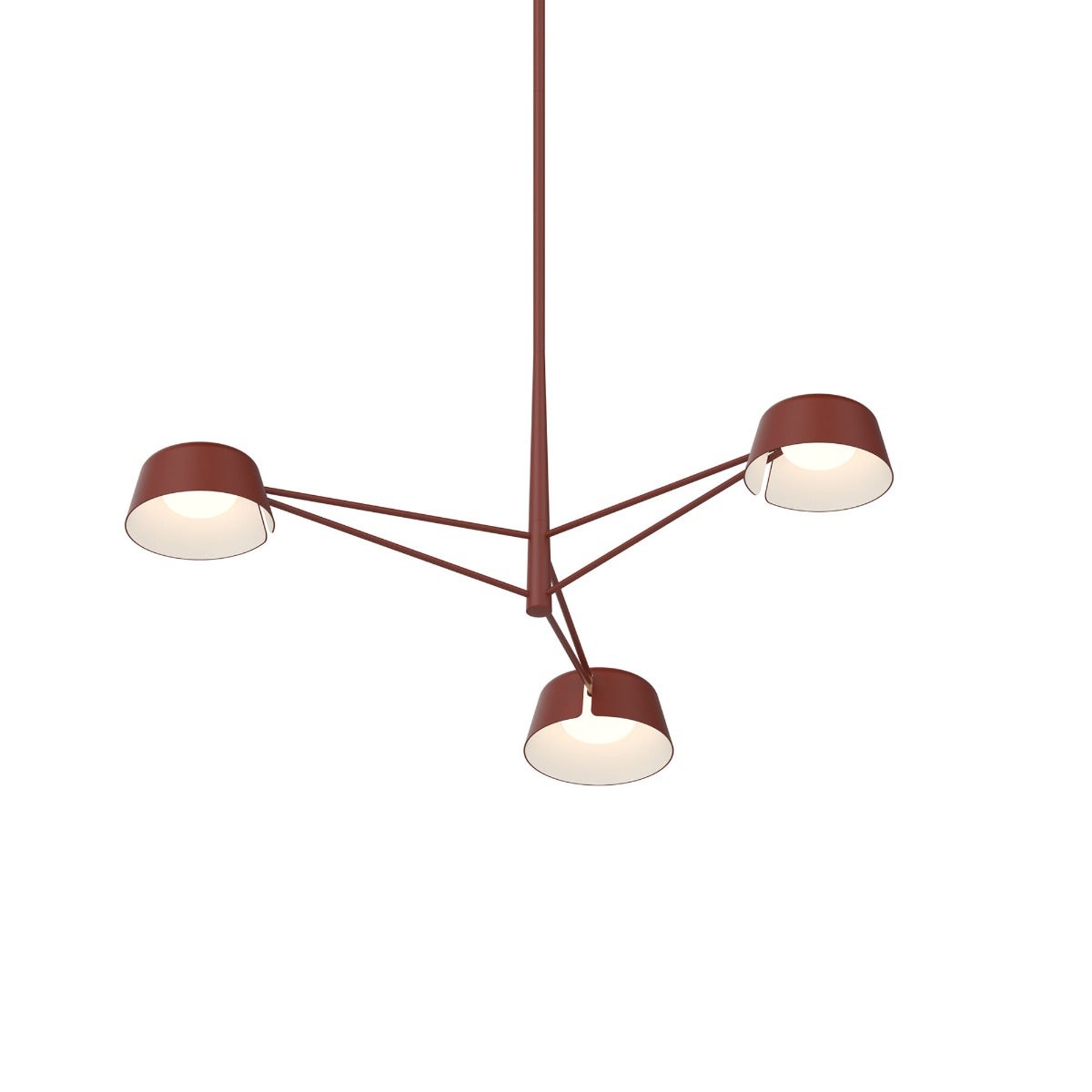 SONNEMAN Ray 3-Light Oxide Red Round Chandelier