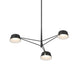SONNEMAN Ray 3-Light Satin Black Round Chandelier