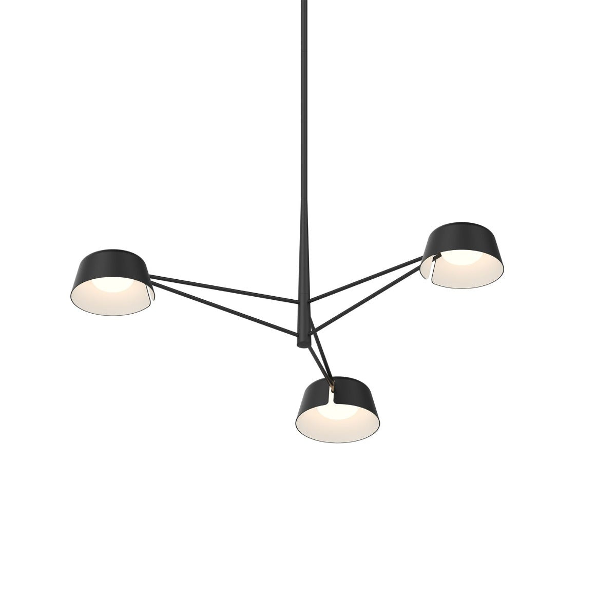 SONNEMAN Ray 3-Light Satin Black Round Chandelier