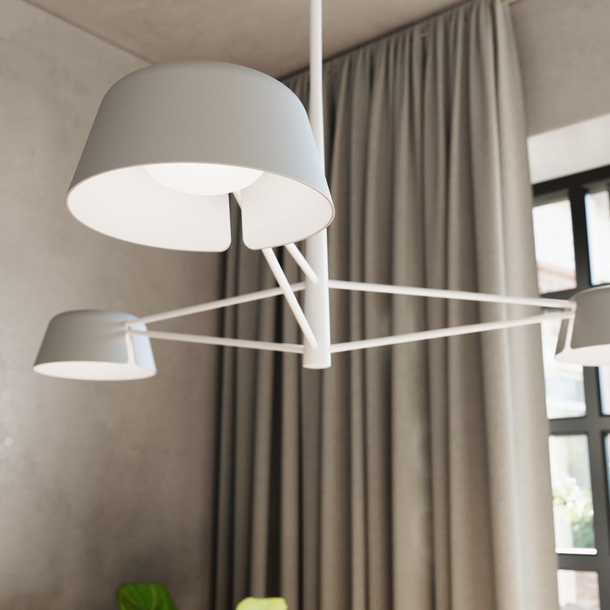 SONNEMAN Ray 3-Light Warm Gray Round Chandelier