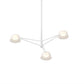 SONNEMAN Ray 3-Light Warm Gray Round Chandelier With Opal White Acrylic Shade