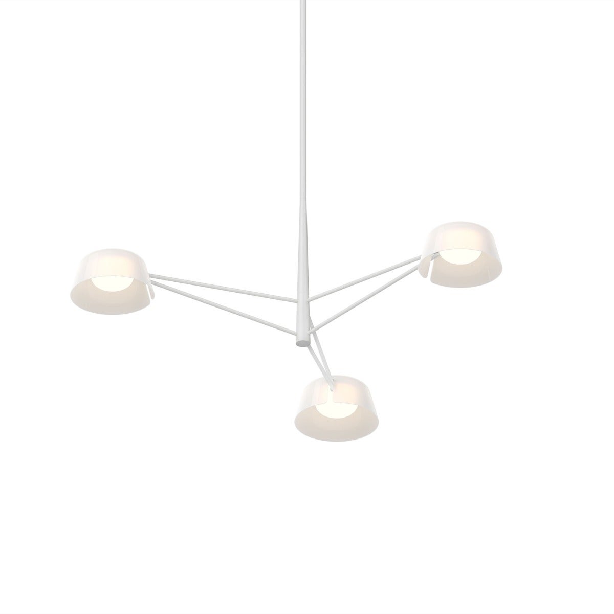 SONNEMAN Ray 3-Light Warm Gray Round Chandelier With Opal White Acrylic Shade