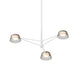 SONNEMAN Ray 3-Light Warm Gray Round Chandelier With Smoked Etched Acrylic Shade