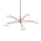 SONNEMAN Ray 5-Light Oxide Red Round Chandelier With Opal White Acrylic Shade