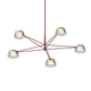 SONNEMAN Ray 5-Light Oxide Red Round Chandelier With Smoked Etched Acrylic Shade